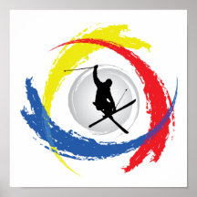 Ski-Tricolor Emblem Plakate