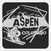 Skiaufkleber Aspen Colorado dunkel