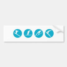 Skispringerblau Autosticker