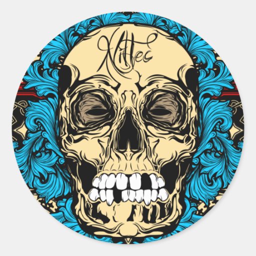 Skully Runder Aufkleber