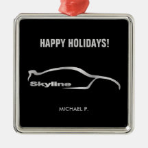 Skyline-GTR silberne Weihnachtsverzierung Weinachtsornamente