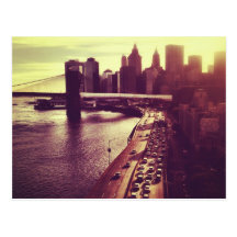 Skyline-Sonnenuntergang - Brooklyn-Brücke und NYC  Postkarten