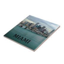 Skyline-Ufergegend-Stadtbild-Foto Miamis FLA städt Keramikkacheln