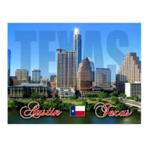 Skyline von im Stadtzentrum gelegenem Austin, Texa Postkarten