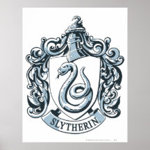 Slytherin Wappen-Blau Plakat