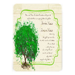 Smaragdherz-Blatt-Baum-Scheunen-hölzerne Hochzeit Individuelle Einladung