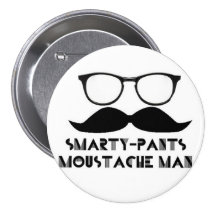 Smarty keucht Schnurrbart-Mann Buttone