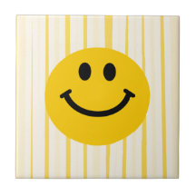 Smiley auf sonnigen gelben Streifen Keramikfliesen