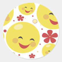 Smiley-Blumen-Aufkleber