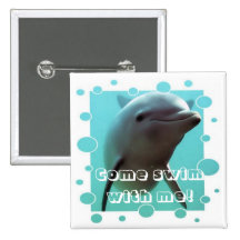 Smiley der Delphin! Anstecknadelbutton