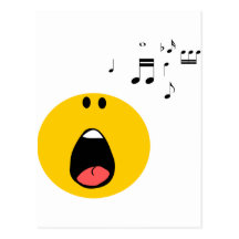Smiley, der heraus sein wenig Herz singt Postkarten