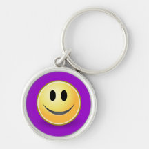 Smiley erstklassiges Keychain (lila) Schlüsselbänder