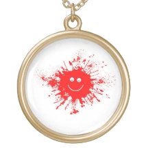 Smiley Face Paint Splash Personalized Necklace