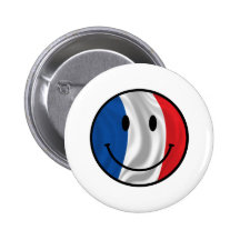 Smiley Frankreich Anstecknadelbuttons