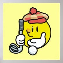 Smiley-Golf-T-Shirts und Geschenke Plakatdruck