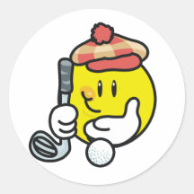 Smiley-Golf-T-Shirts und Geschenke Sticker