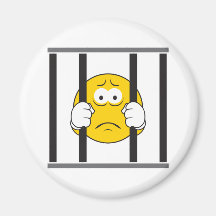 Smiley im Gefängnis Kühlschrankmagnet