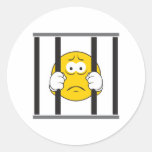 Smiley im Gefängnis Runder Sticker