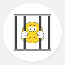 Smiley im Gefängnis Runder Sticker