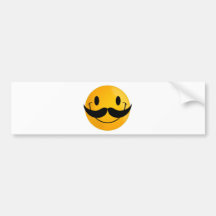 Smiley mit dem Schnurrbart Auto Aufkleber