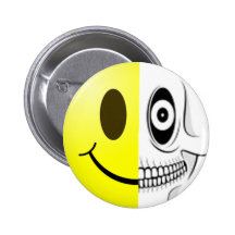 Smiley-Schädel-Knopf Button