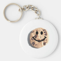 Smiley-Schokoladensplitter-Plätzchen Schlüsselanhänger