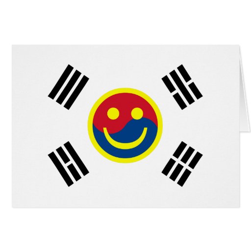 Smiley-südkoreanische Flagge (Version 2) Karten