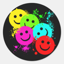 SMILEY UND FARBEN-SPRITZER STICKER