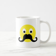 Smilie Schnurrbart smiley moustache Kaffee Haferl
