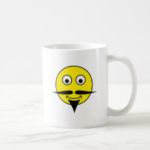 Smilie Schnurrbart smiley moustache Kaffeetassen