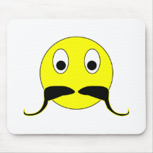 Smilie Schnurrbart smiley moustache mustache Mousepad