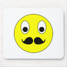 Smilie Schnurrbart smiley moustache mustache Mauspad