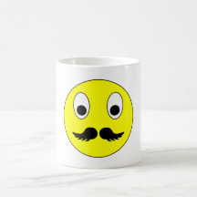 Smilie Schnurrbart smiley moustache mustache Kaffeetassen