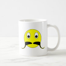 Smilie Schnurrbart smiley moustache mustache Tasse