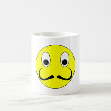 Smilie Schnurrbart smiley moustache mustache Tee Haferl