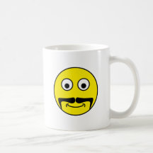 Smilie Schnurrbart smiley moustache Tasse