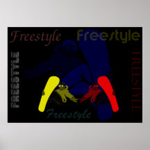 Snowboard-Freistil-Plakat-Schwarz-Hintergrund