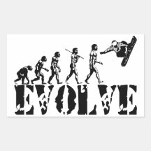Snowboard Snowbording Sport-Evolutions-Kunst Rechrteckaufkleber