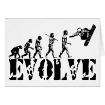 Snowboard Snowbording Sport-Evolutions-Kunst Karte