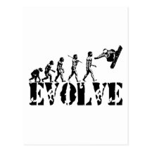 Snowboard Snowbording Sport-Evolutions-Kunst Postkarte