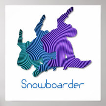Snowboarder-Logo-Druck Plakate