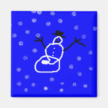 Snowman-Feiertags-Weihnachtsmagnet - Kunst von Kin Magnets