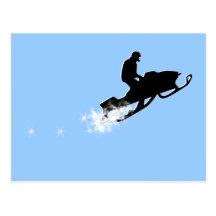 Snowmobile. Pulverspur Postkarte