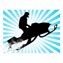 Snowmobile. Pulverspur Postkarten