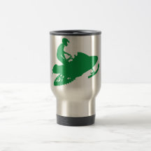 Snowmobiler/grüner Schlitten Tee Tasse