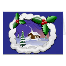 Snowy-Kabinen-Weihnachtskarte