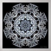 Snowy-Niederlassungs-Schneeflocke-Mandala Posterdrucke