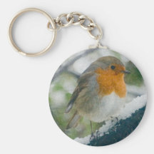 Snowy Robin Keychain Schlüsselband