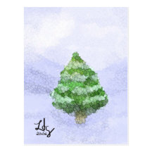 Snowy-Weihnachtsbaum-Postkarte