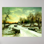 Snowy-Weihnachtsmorgen Poster